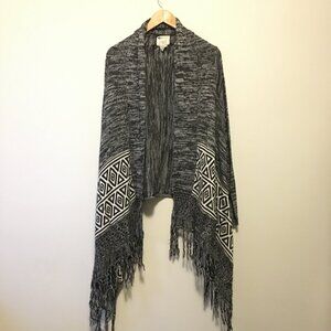 Billabong Boho Tasseled Beach Shawl Cardigan With Sleeves